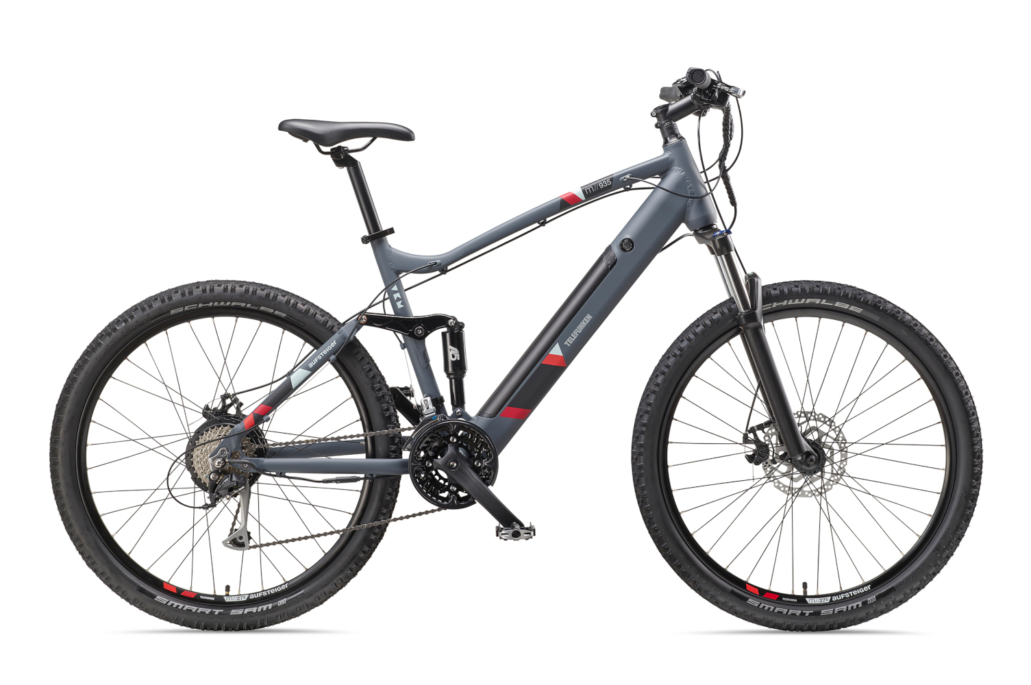 E-Bike Telefunken M935 Aufsteiger Elektrofahrrad MTB-Pedelec graphit 27,5" RH 48cm E-Fahrrad Mountainbike