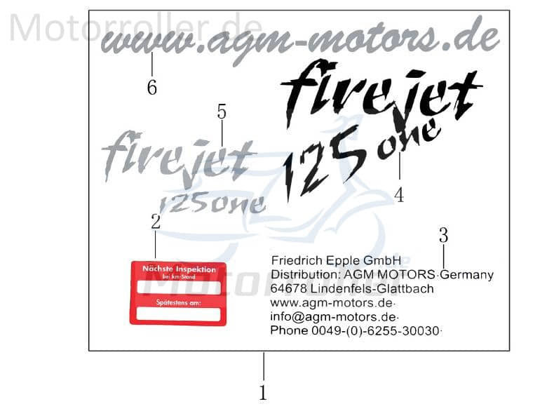 Dekoraufkleber Firejet 50 One New 2Takt 1220301-11