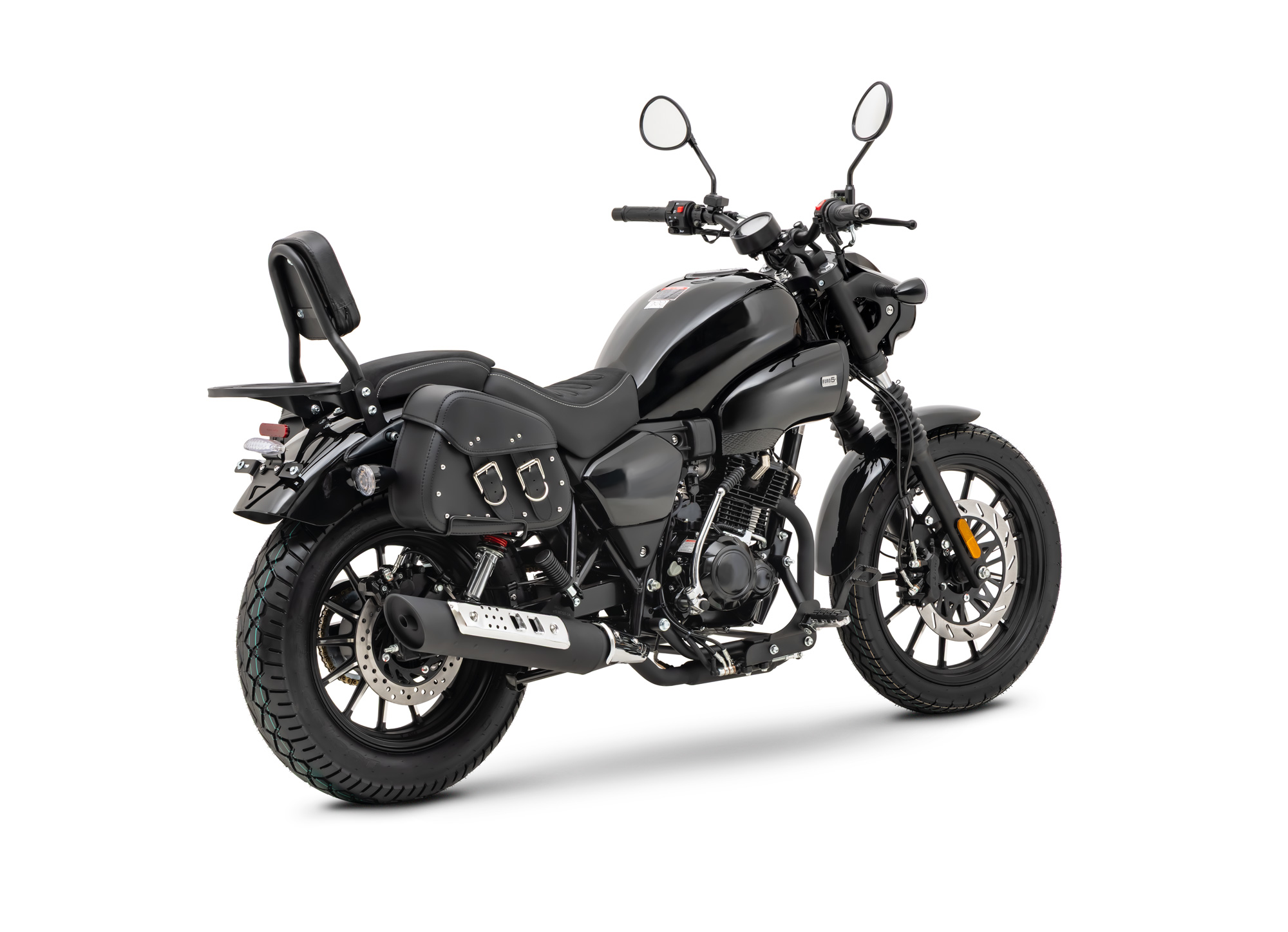 Motorrad Fighter 125 S-RS schwarz 90 km/h Euro 5+ Schaltmoped Chopper 125ccm 4 Takt Leichtkraftrad Krad Kraftrad
