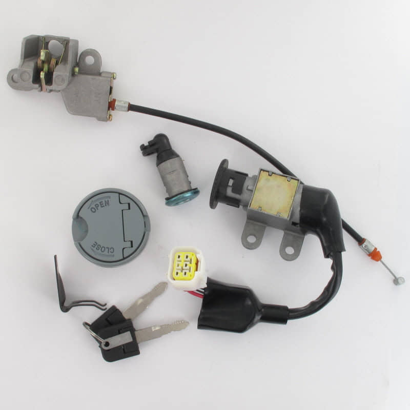 Schlosssatz mit wasserdichten Stecker Rex Tank-Deckel 706053 Motorroller.de Tankverschluss Tank-Verschluss Schloss-Set Zünd-Schloss Schlossgarnitur