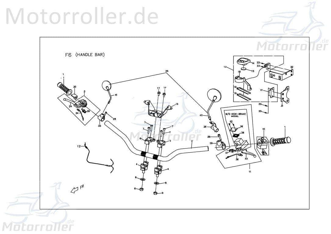 PGO Bremshebel rechts X-Rider 90 Handbremshebel Brems-Hebel X054H020000 Motorroller.de Handbremsgriff Bremsarm Brems-Arm Brems-griff Bremsnockenhebel