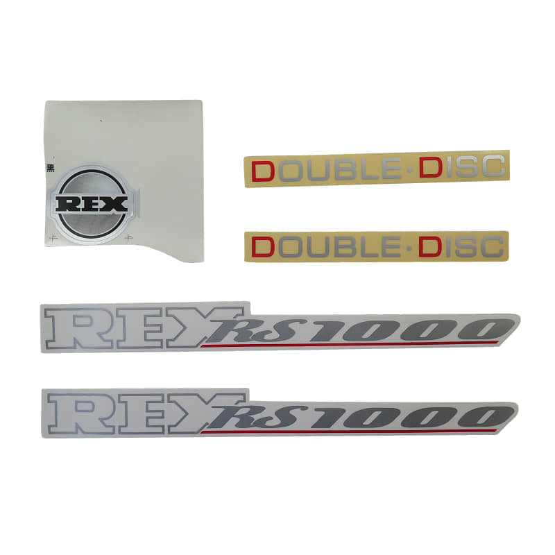 Rex RS1000 Aufkleberset Double Disc 711119 Motorroller.de Sticker Aufklebersatz Dekoset Dekorset Dekosatz Schriftzug Emblem Logo