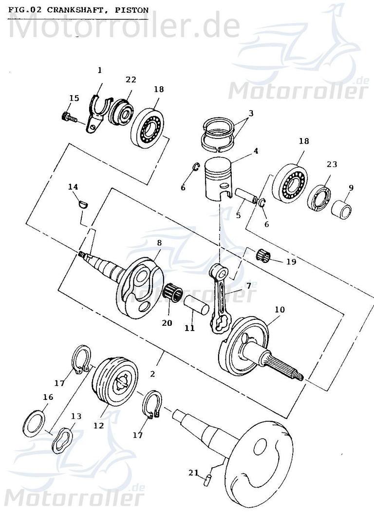 Simmerring Kurbelwelle 20x30/33x6 1E40QMB Rex 704442