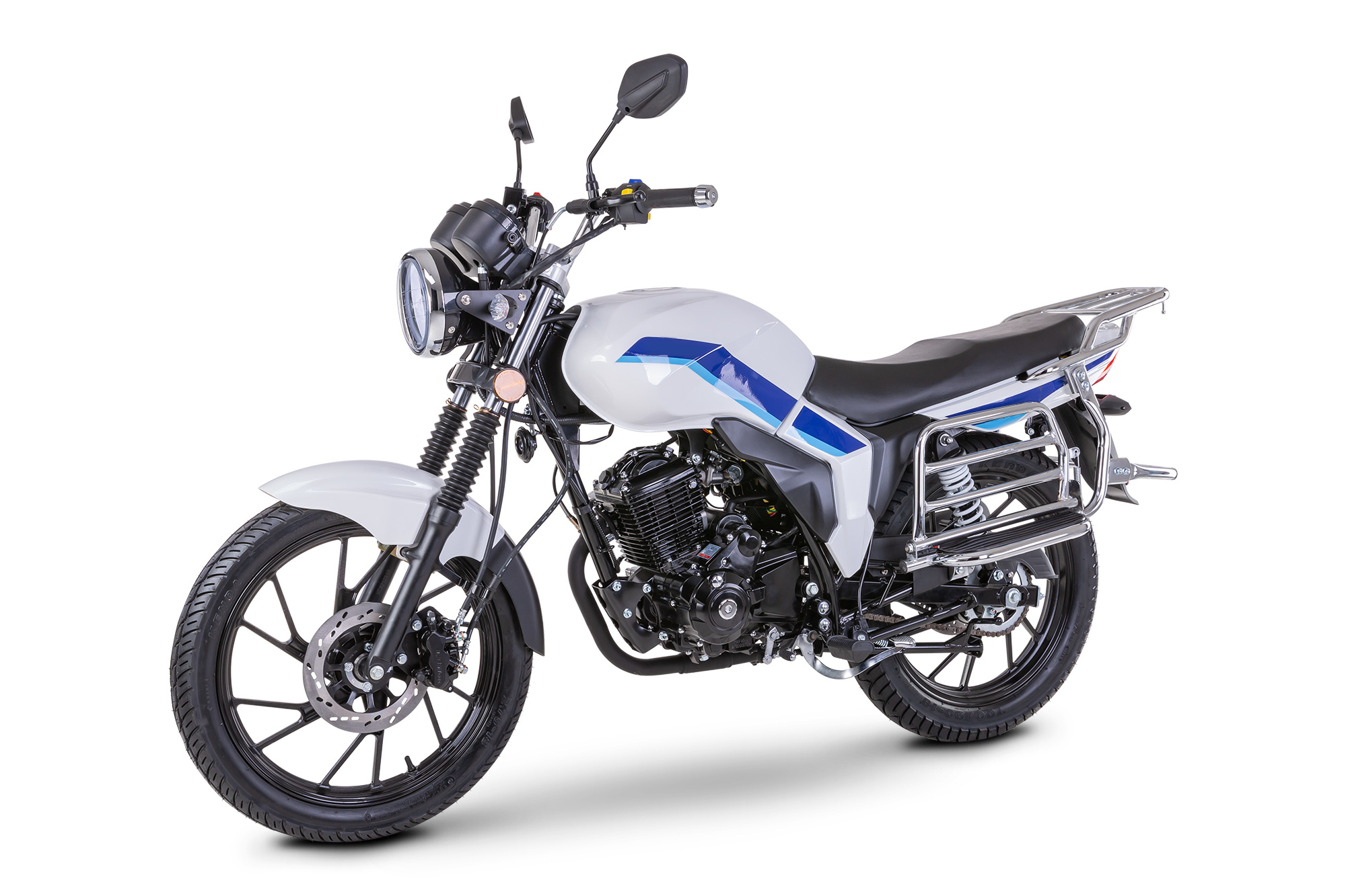 Motorrad Fighter 125 C-RS weiß 90 km/h Euro 5+ Schaltmoped Mokick Kleinkraftrad