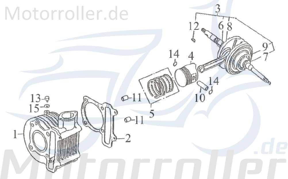 Kreidler F-Kart 170 Zylinder Guss 170ccm 4Takt 11111-GOS-00 Motorroller.de Motorzylinder Grauguss Grauguss-Zylinder Gusszylinder Aluzylinder Service