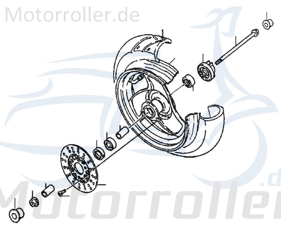 Rex RS500 Kappe Rechts Verkleidung 50ccm 4Takt FIG32B-14 Motorroller.de Schutz Blende Deckel Abdeckung Haube Abdeckhaube Schutzhaube Überdeckung