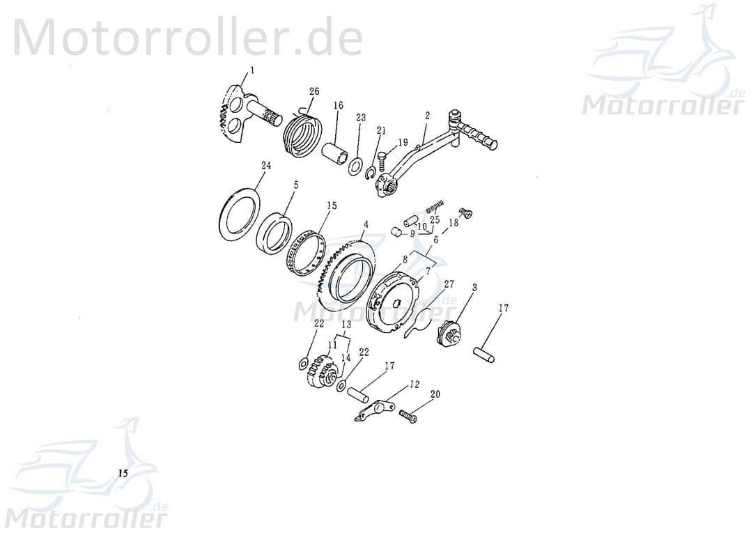 Mitnehmer Kickstarter Innen-D = 16mm 31130504-A
