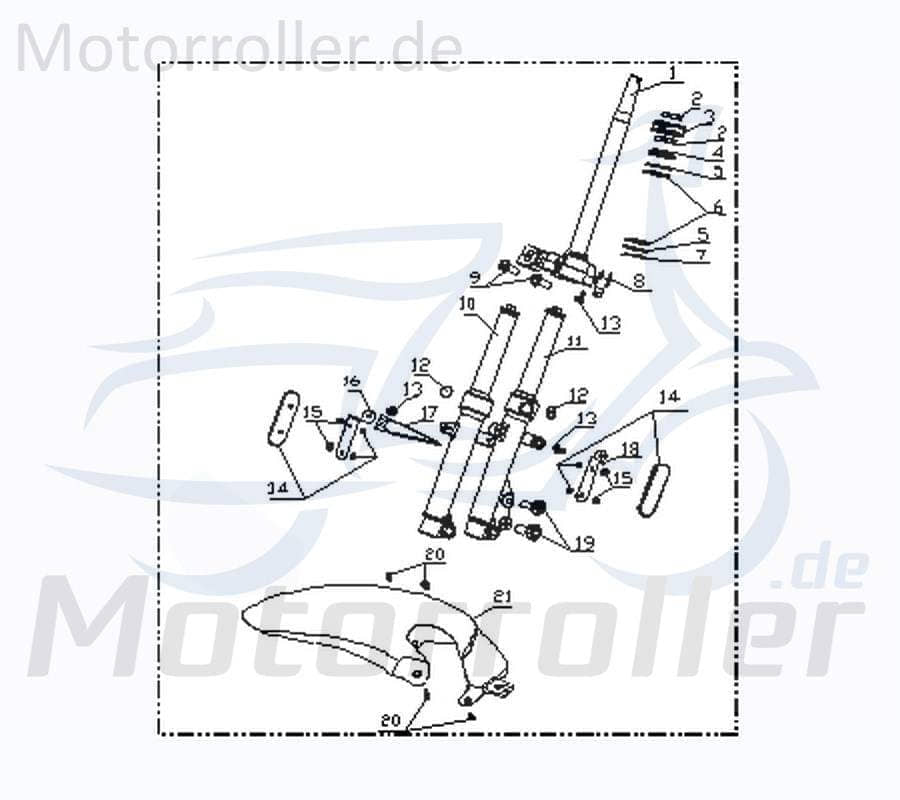 Kreidler Vabene 50 Gabelholm Stoßdämpfer rechts 730588 Motorroller.de Gabelstab Gabelbein Gabelstrebe Stoß-Dämpfer Gabel-Holm Scooter