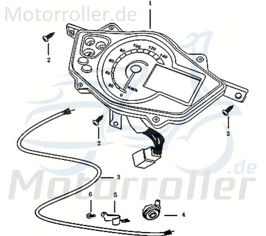 Kreidler e-Florett 3.0 Cockpit Tacho 733571 Motorroller.de Tachometer Instrumente Eleketroroller E-Roller