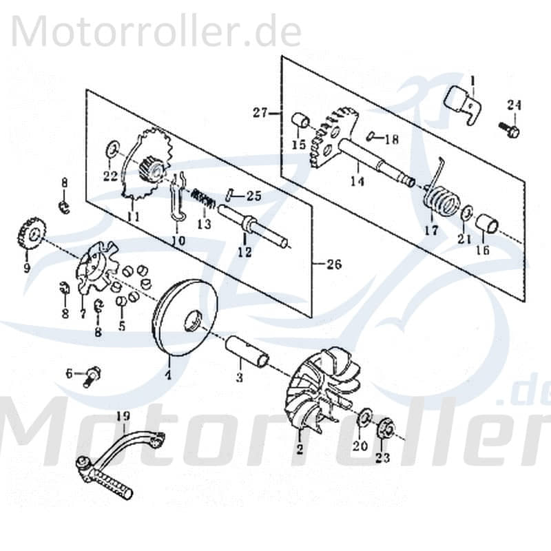 Stift Rex RS125 Bolzen Passstift Nietstift 125ccm 4Takt Motorroller.de Pass-Stift 125ccm-4Takt Scooter RS125 QM125T 10D Ersatzteil Service Inpektion
