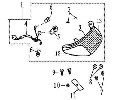 Rücklichtglas Jonway Imola 50 Race/Urban Scooter 2100301-4 Motorroller.de Rücklicht-Glas Rücklicht-Abdeckung Rücklichtabdeckung Rücklichtdeckel Moped