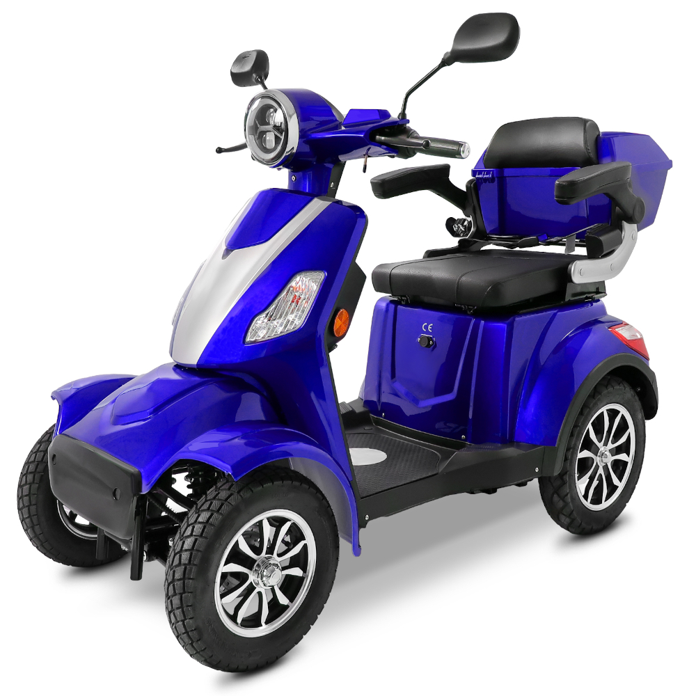 E-Quad Scoody E4 Shopper V3 25 km/h blau 1000 Watt Lithium-Akku Elektroroller Seniorenroller E-Scooter