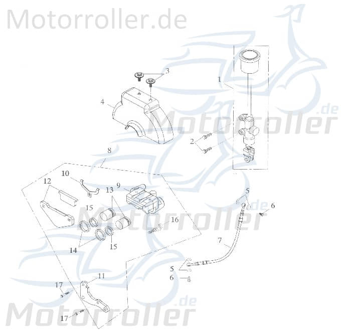 Adly Bremsbeläge hinten GK 125 Bremsbelag Buggy 125ccm 4Takt Motorroller.de Bremsklötze Bremsbacken Bremsschuhe Bremsbelagsatz Bremssteine Bremsklotz