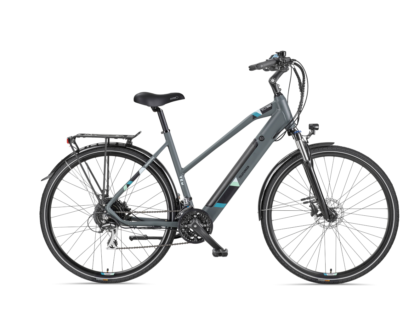 E-Bike Telefunken XC940 Expedition Elektrofahrrad Trekking-Pedelec granit 28" RH 50cm E-Fahrrad Trekkingrad Damenrad