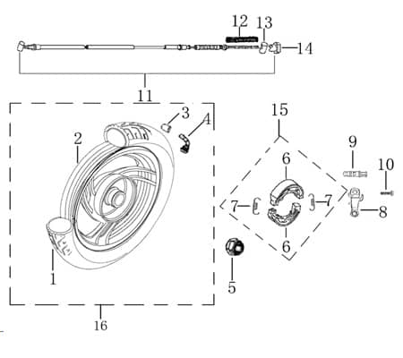 Rex RS Classic 50 Hinterrad komplett 2.15x10 3.00-10 42J 706521 Motorroller.de Hinterrad-Felge Hinterradfelge hinten Hinter-Rad Heck-Rad Scooter