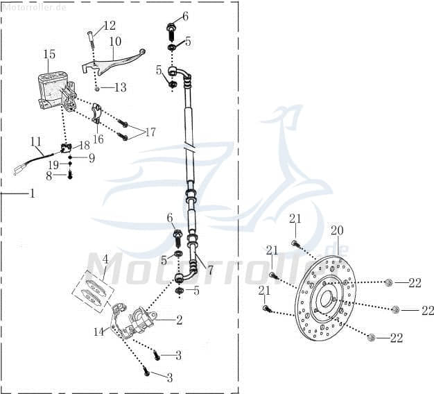 Bremsbelag Satz Einkolben Bremszange vorn 2090404-1