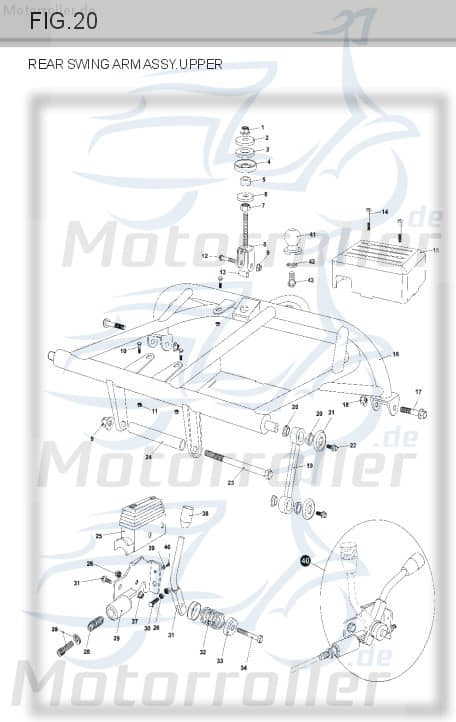 Bundschraube + U-Scheibe M18x40mm Tongjian Buggy 150ccm 4Takt Motorroller.de Maschinenschraube Flanschschraube Flansch-Schraube Maschinen-Schraube