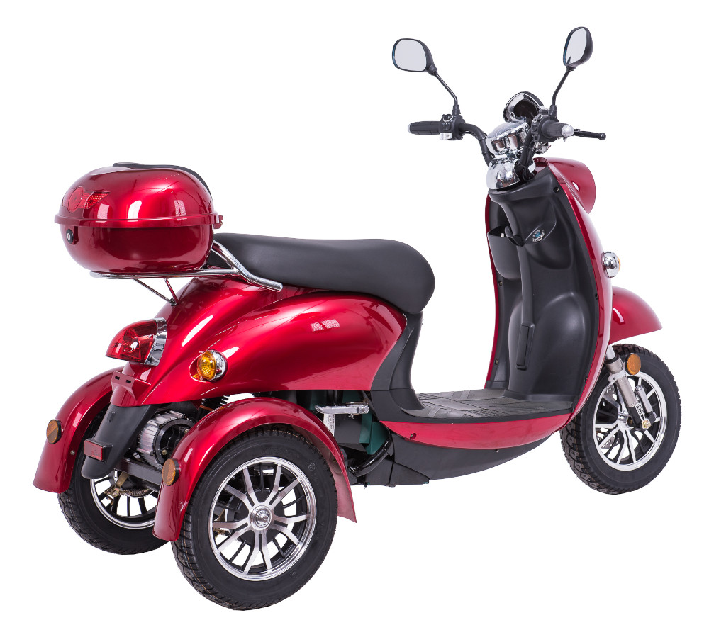 Dreirad Scoody E Trike ZT-63B 25 km/h rot Graphen-Akku 650 Watt Elektroroller E-Scooter E-Roller Dreiradroller