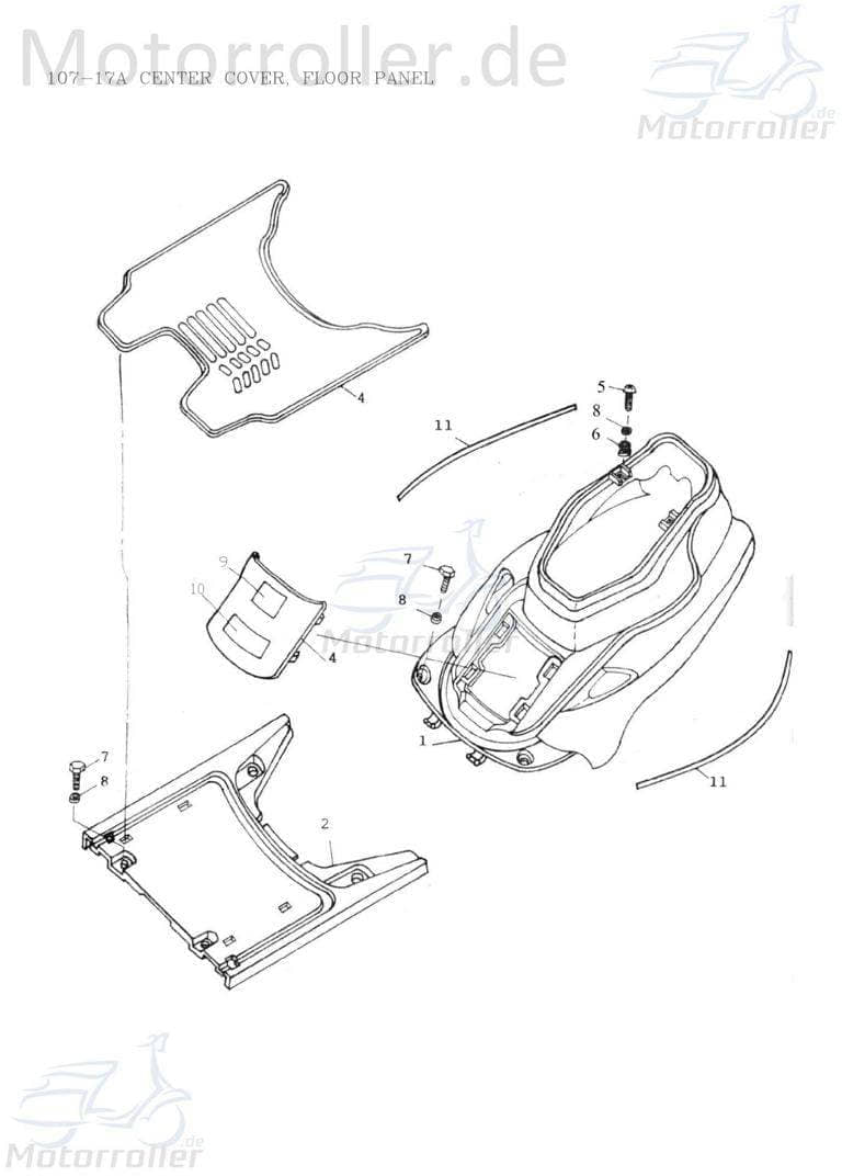 Adly Rapido 50 Deckel Sitzbankverkleidung 50ccm 2Takt 31506-105-000-B Motorroller.de Serviceklappe Service-Klappe Reparaturklappe Reparatur-Klappe