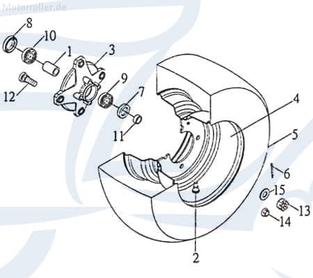 Radnabe vorn Vorderräder Scheibenbremse Quad ATV 95545