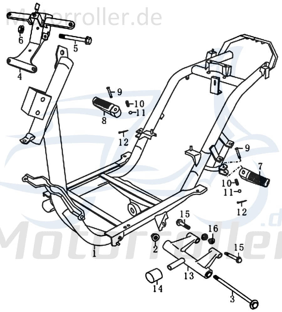 Motorhalter Rex RS700 Motorlager Motorträger 50ccm 4Takt Motorroller.de Achse Motorhalterung Motor-Halter Motor-Halterung Motor-Lager Motor-Träger
