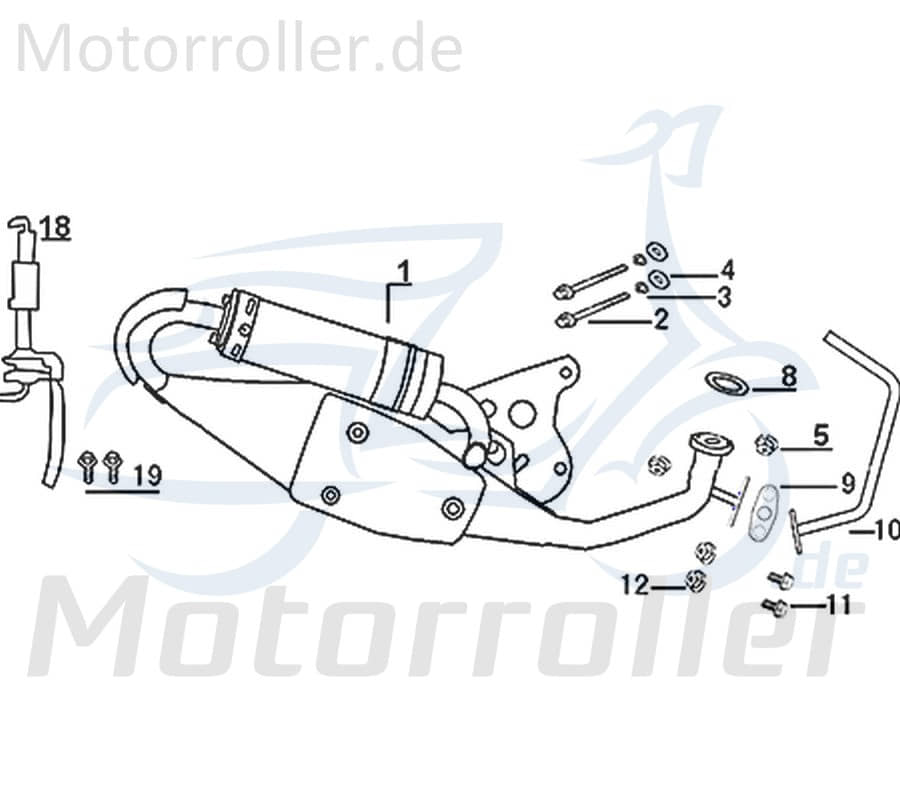 Jonway Florett 2.0 50 City Rohrbogen 50ccm 2Takt 12210-ABA9-9000 Motorroller.de SLS Sekundärluftsystem für Gaszug Gaszugbogen Scooter Ersatzteil