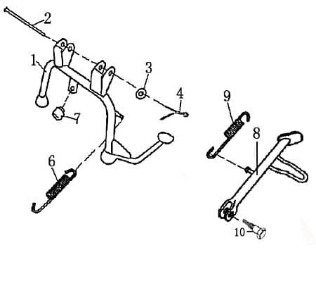 Feder Hauptständer Länge 85x2.5mm 2T 50cc 701848