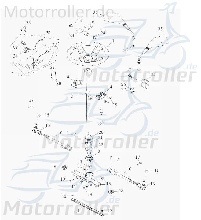 Adly Spurstangenkopf rechts GK 125 Buggy 125ccm 4Takt Motorroller.de Spurstangenköpfe 125ccm-4Takt Ersatzteil Service Inpektion Direktimport