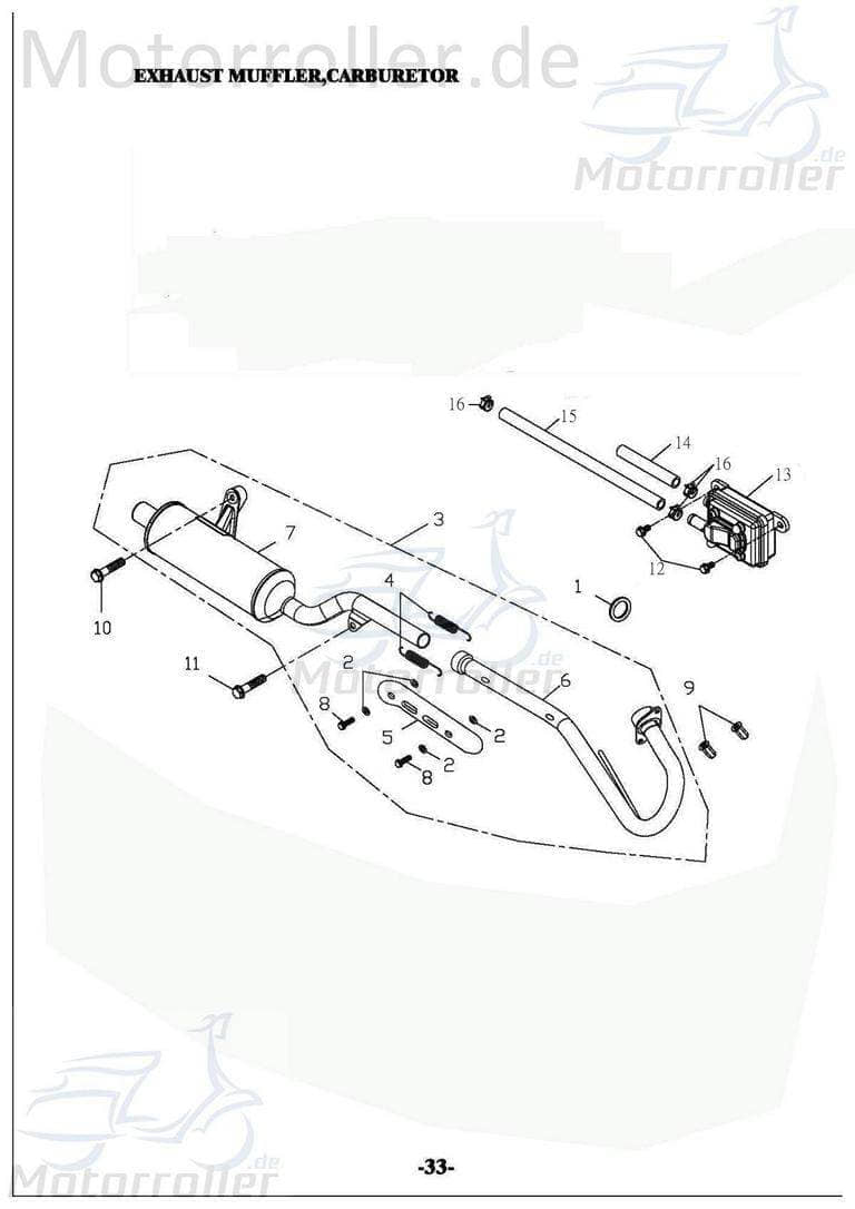 Adly Auspuff ATV 150 Sport Endschalldämpfer Quad 150ccm 4Takt Motorroller.de Auspuffanlage Endtopf Auspuff-Anlage Auspufftopf Auspuffendtopf UTV