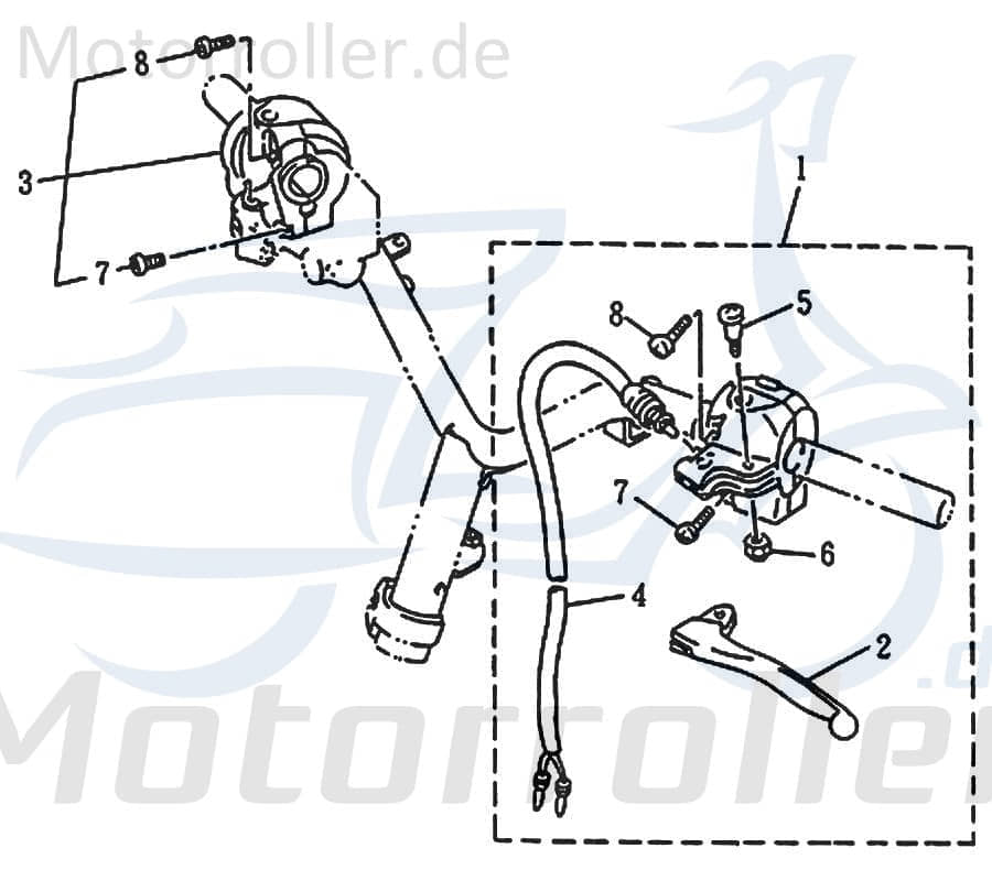 SMC Scooter Lenkerarmatur rechts 50ccm 2Takt 62920-NCF-00 Motorroller.de Schalterelemente Kombischalter Ersatzteil Service Inpektion Direktimport