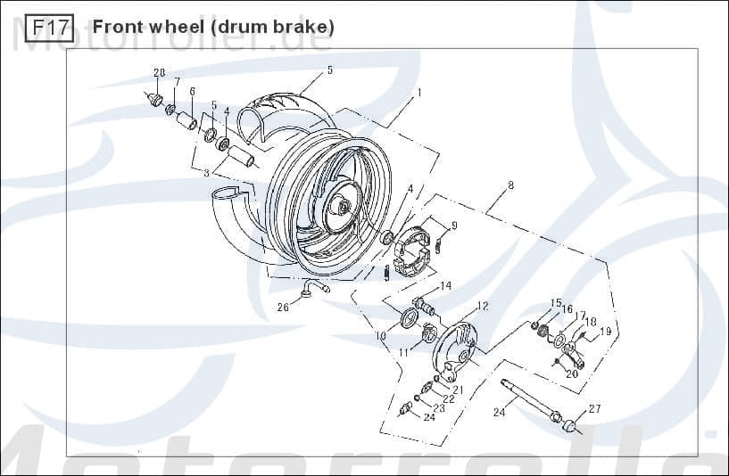 Spezialmutter M12x1.25 AGM Scooter Roller GB6187-86-M12x1.25 Motorroller.de 50ccm-4Takt GMX 450 One JSD50QT-13 GMX 550 Moped Ersatzteil Service