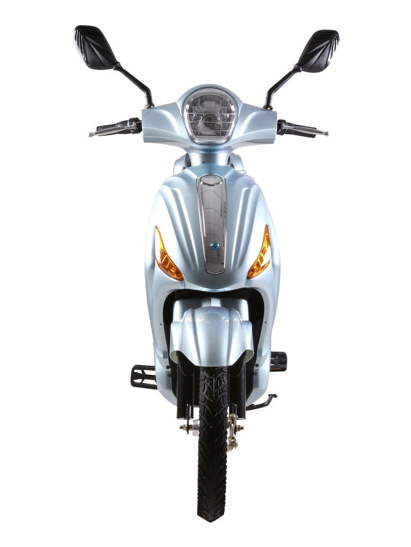 Elektroroller Scoody 25 Classic 2.0 ZT-09C silber-blau 250W 25 km/h Bleisäure-Akku E-Scooter E-Roller Mofa