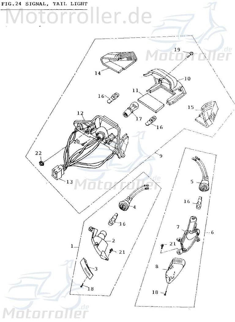 Baotian BT49QT-9 4T Schalter Seitenständer 50ccm 4Takt BT50QT-9-181800 Motorroller.de Knopf Ausschalter Einschalter Licht Scheinwerferschalter Scooter