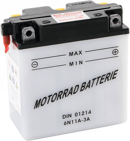 Lambretta 125 LI Batterie MOT 6N11A-3A 125ccm 2Takt 5406244 Motorroller.de 6V 12Ah DIN 01214 122x62x131mm wartungsfrei Akku Starterbatterie Scooter