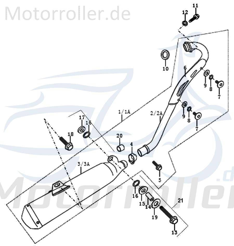 Rex Enduro 125 DD Krümmerschutz für 125ccm 4Takt 89365 Motorroller.de Krümmerabdeckung 125ccm-4Takt Motorrad Kreidler SUPERMOTO 125 Moped Ersatzteil