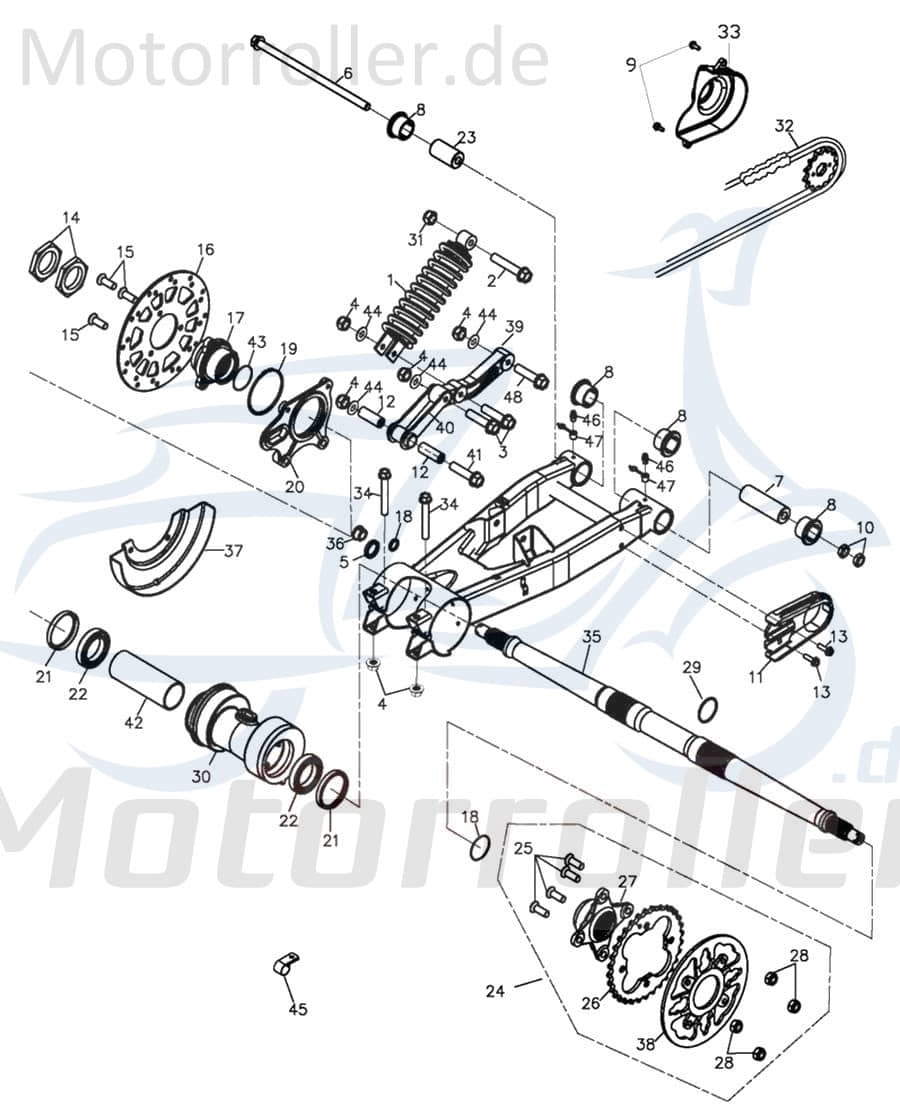 Adly Kette a b ATV Hurricane 500 S LOF Flat Quad 497ccm 4Takt Motorroller.de Steuerkette Antriebskette Nockenwellenkette Minarelli liegend UTV Service