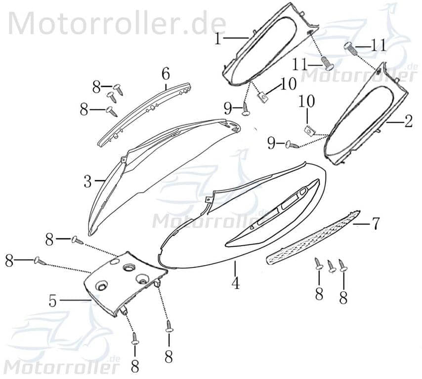 Heckverkl. re. schwarz matt Florett RS 1020250-1(77)