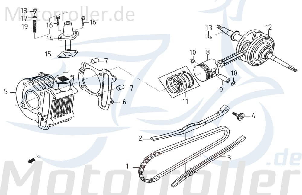 PGO Stranger 50 Kolben E0308 Motorroller.de Motorkolben Piston Benzhou Yiying Ersatzkolben Scooter Ersatzteil Service Inpektion Direktimport
