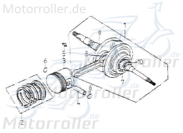 Adly GK 125 Kolbenbolzen 152QMI 125ccm 4Takt 13111-120-000 Motorroller.de 11.5x15x41mm Piston-Pins Kolben-Bolzen Pleuelbolzen Pleuel-Bolzen Pistonpin