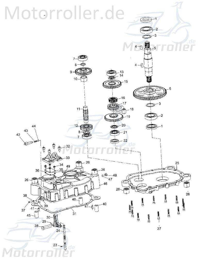 Zahnrad 26Z Rückwärtsganggetriebe Tongjian Strassenbuggy 250 7.090.009 Motorroller.de Eppella ECM Hammerhead Kasea TBM Wangye Buggy 250