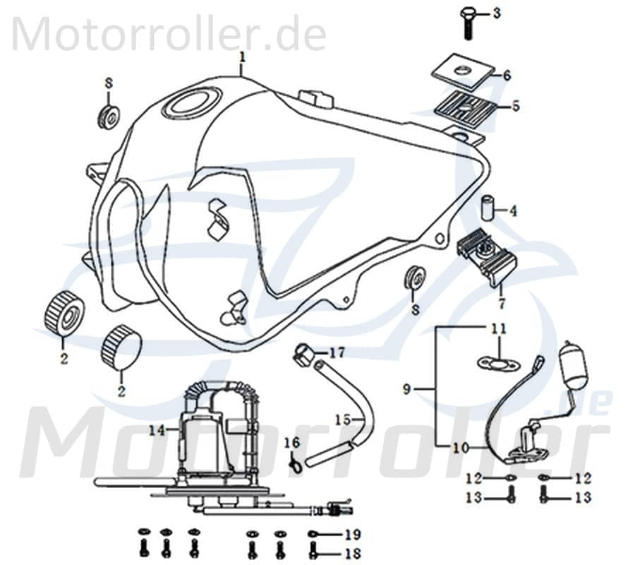 Kraftstoffpumpe Benzinpumpe Scooter 15100QLY2100 Motorroller.de Moped Ersatzteil Service Inpektion Direktimport