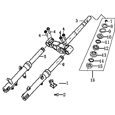 Rex RS1100 Lenkkopflagersatz Steuersatz 125ccm 4Takt 701546 Motorroller.de Lenkung Steuerset Steuerlagerung 125ccm-4Takt Scooter Torino 125 Service