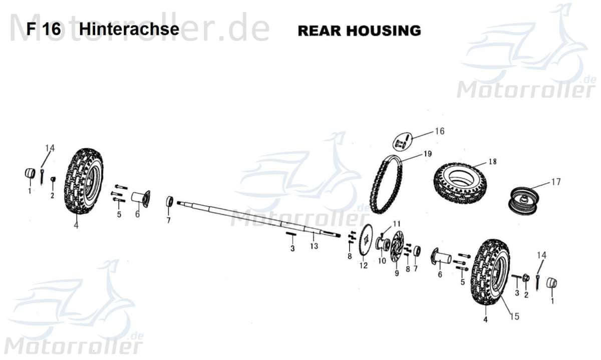 Sicherungsmutter M16x1,5 Tongjian selbsthemmende 150ccm 4Takt Motorroller.de Sicherheitsmutter Sicherungs-Mutter Stopmutter Stop-Mutter 150ccm-4Takt