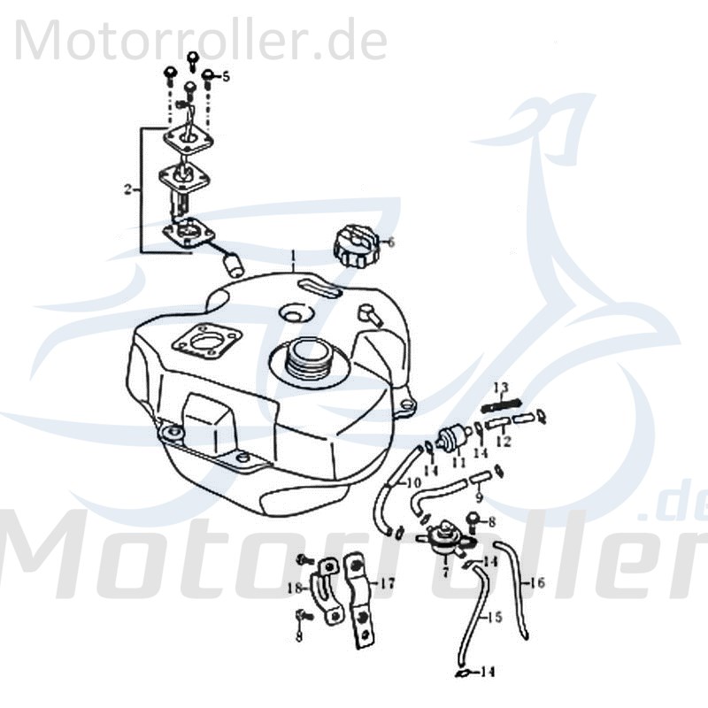 Tankdeckel Kreidler Florett RMC-E 50 125 86577 Motorroller.de Benzintankdeckel Kraftstofftankdeckel Abdeckung Cover