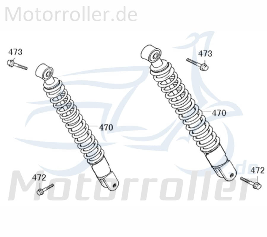 Kreidler Flory 125 Classic Stoßdämpfer 741736 Federbein Federdämpfer hinten Hinterraddämpfung Motorroller Scooter Original Ersatzteil