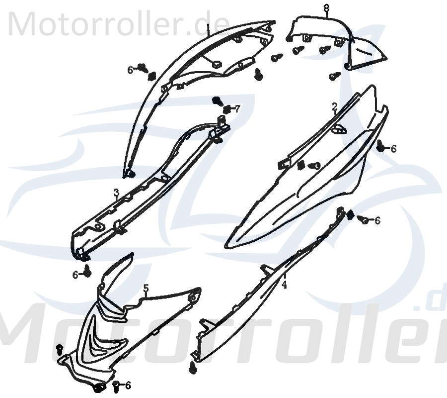 Kreidler Florett RMC-F 50 125 Heckverkleidung links silber 81880 Motorroller.de Seitenteil Seitenverkleidung Seitenabdeckung Heckabdeckung Original