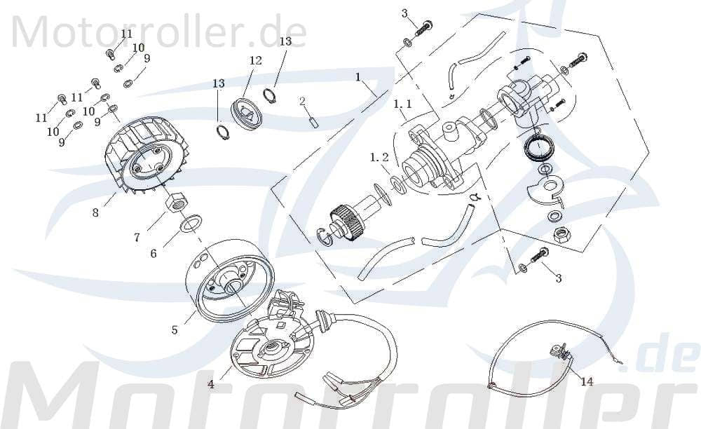 AGM GMX 50 Unterlegscheibe D=6mm Roller 50ccm 2Takt GB-T93-6 Motorroller.de Distanzhalter U-Scheibe Washer Beilagscheibe Ausgleichsscheibe Scooter