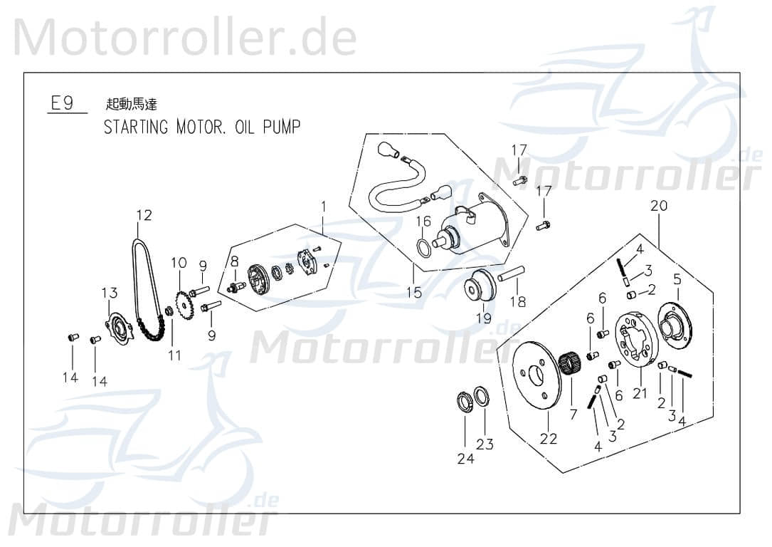Anlasser komplett ( 4Takt ) C1241000000