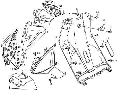 Lenkerverkleidungschwarz 89732