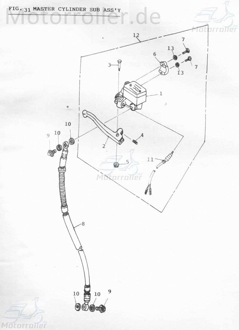 Adly Hebelrückholfeder JET 50 Roller Scooter 50ccm 2Takt Motorroller.de 50ccm-2Takt Air Tec 1 50 LC Ersatzteil Service Inpektion Direktimport
